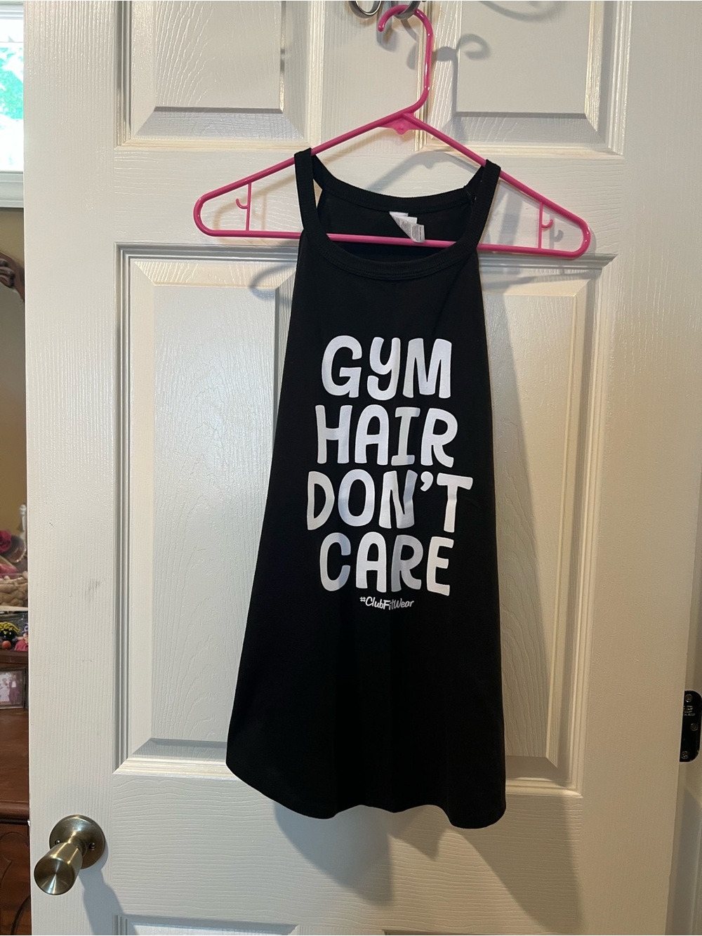 Black 'Gym Hair Don't Care' Graphic Tank